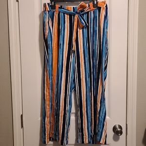 Cato Blue & Peach Pants Sz 18/20W Like New!!